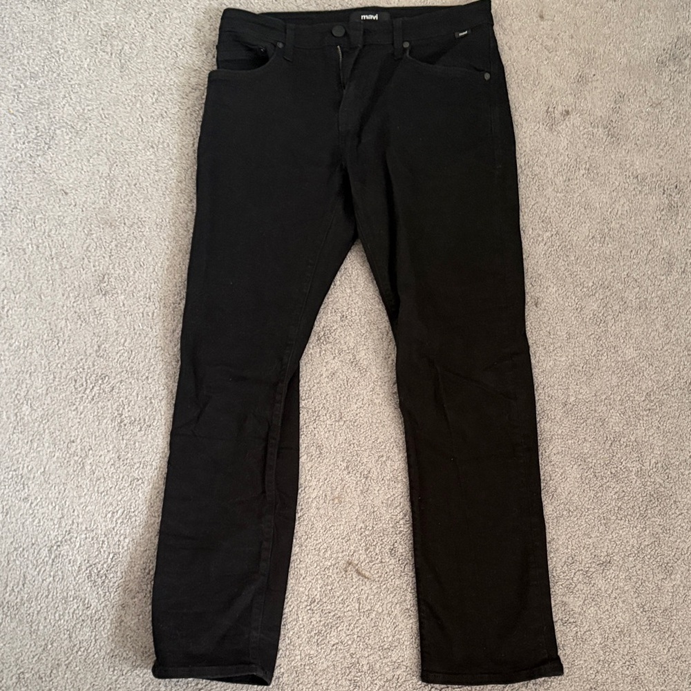Mavi Straight Leg Jet Black Jeans